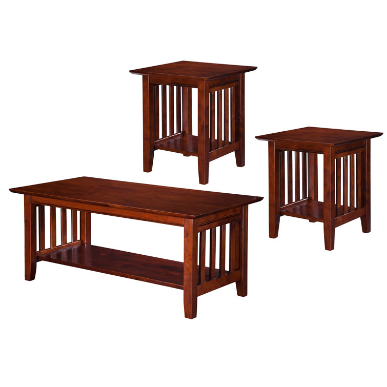 Laurel Foundry Modern Farmhouse Moffett 3 Piece Solid Wood Living